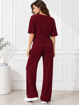 Clobug Crinkle co ord set with Round Neck & Half Sleeve