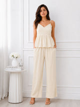 Women's White Sweetheart Neck Co-Ord Set