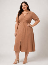 Women’s Plus Size Flare Collar Dress