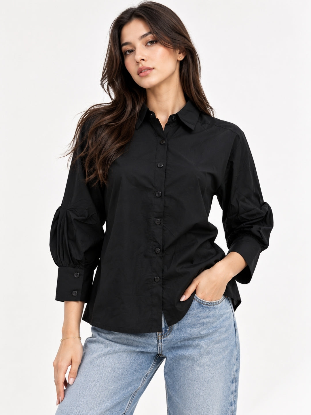 Women Shirt Collar Full Sleeve Shirt