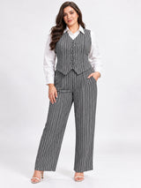 Clobug Women Plus Size 3Pc Poly Cotton Linen Co-ord Set