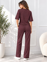 Clobug Crinkle co ord set with Round Neck & Half Sleeve