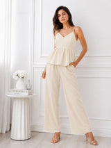 Women's White Sweetheart Neck Co-Ord Set