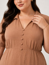 Women’s Plus Size Flare Collar Dress