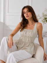 Women's Sleeveless Off White Top