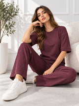 Clobug Crinkle co ord set with Round Neck & Half Sleeve