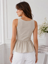 Women's Sleeveless Off White Top