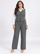 Clobug Women Plus Size 3Pc Poly Cotton Linen Co-ord Set