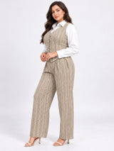 Clobug Women Plus Size 3Pc Poly Cotton Linen Co-ord Set