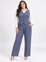 Clobug Women Plus Size 3Pc Poly Cotton Linen Co-ord Set