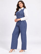 Clobug Women Plus Size 3Pc Poly Cotton Linen Co-ord Set