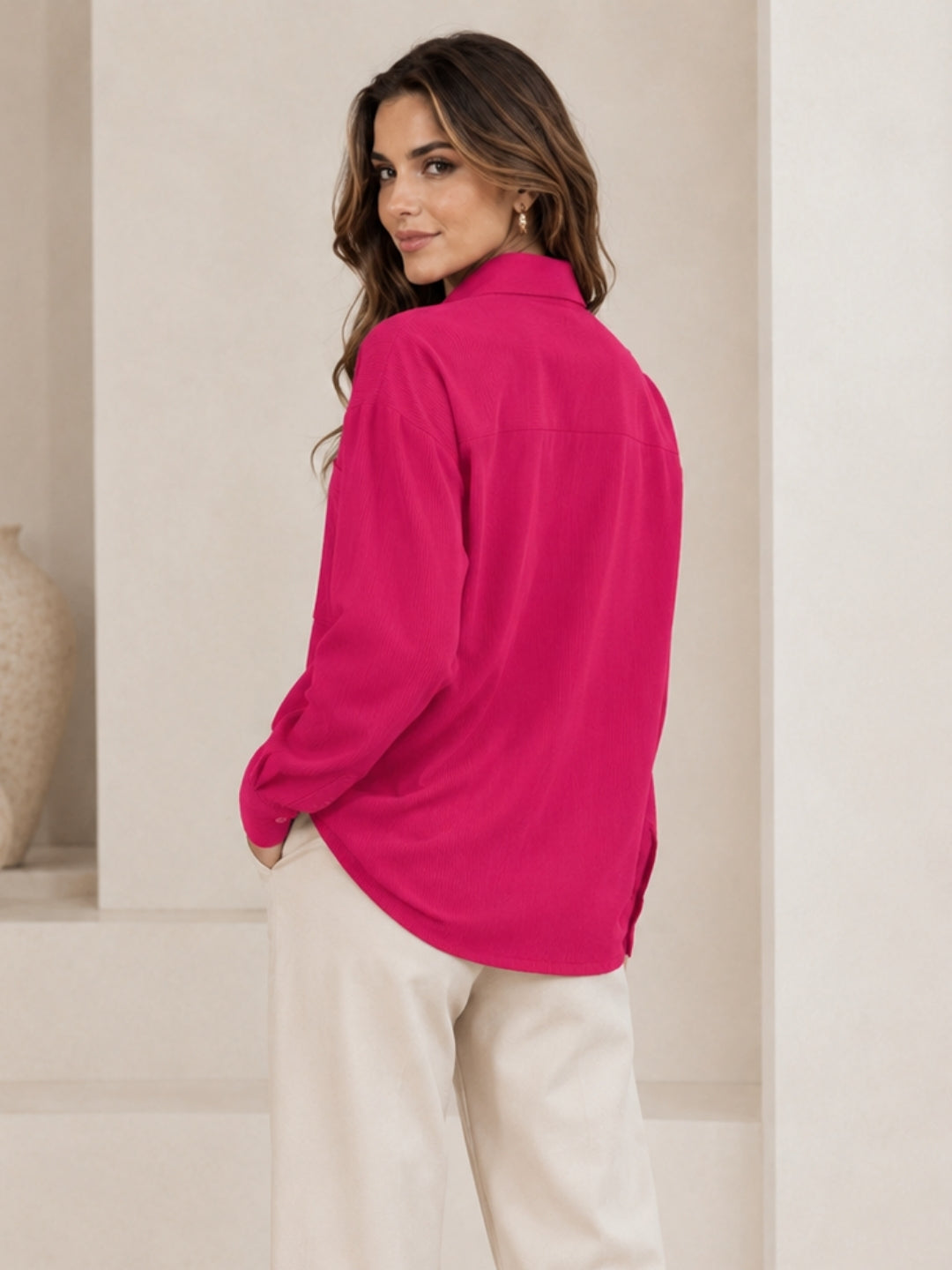 Clobug Textured Shirt With Full Sleeve & Point Collar
