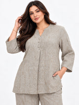 Clobug Women Plus Size Top and Pant 3/4 Sleeve Co-ord Set