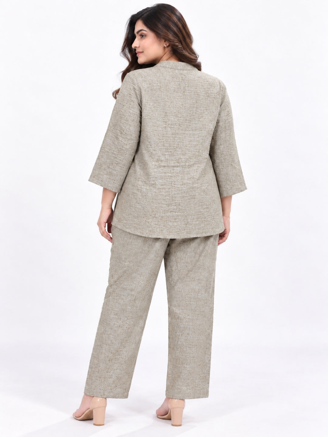Clobug Women Plus Size Top and Pant 3/4 Sleeve Co-ord Set