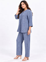 Clobug Women Plus Size Top and Pant 3/4 Sleeve Co-ord Set