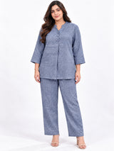 Clobug Women Plus Size Top and Pant 3/4 Sleeve Co-ord Set
