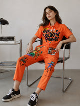 Clobug Women Printed Green Jumpsuit