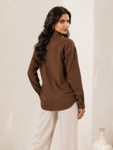 Clobug Textured Shirt With Full Sleeve & Point Collar