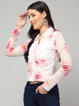 Clobug Women Floral Print Full Sleeve Shirt