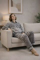 Clobug Women Printed Full Sleeve Crepe Shirt & Pant Co-ord Set