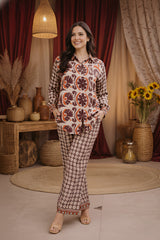 Clobug Women Printed Full Sleeve Crepe Shirt & Pant Co-ord Set