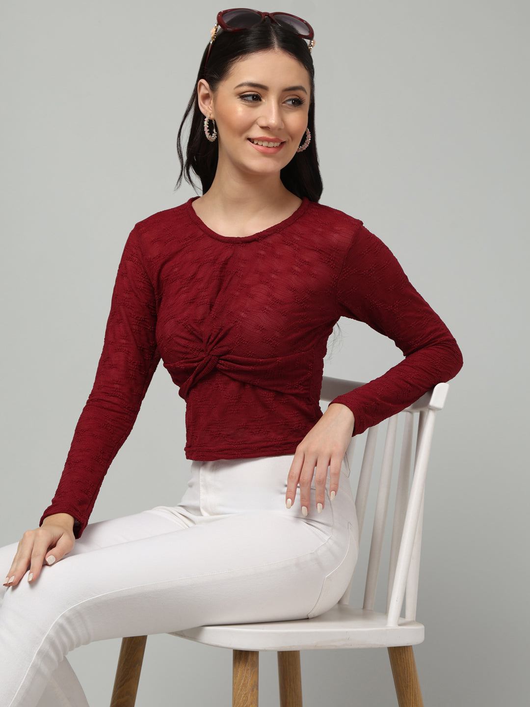 Clobug Stylish Solid Round Neck Top for Women – Trendy Summer Top