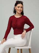 Clobug Stylish Solid Round Neck Top for Women – Trendy Summer Top