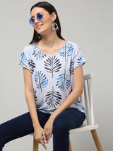 Clobug Stylish Printed Round Neck Top for Women – Trendy Summer Top
