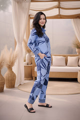 Clobug Women Printed Full Sleeve Crepe Shirt & Pant Co-ord Set