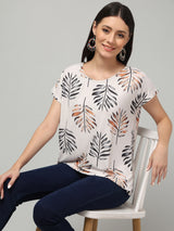 Clobug Stylish Printed Round Neck Top for Women – Trendy Summer Top