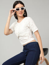 Clobug Stylish Solid Round Neck Top for Women – Trendy Summer Top