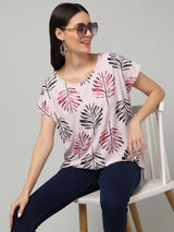 Clobug Stylish Printed Round Neck Top for Women – Trendy Summer Top