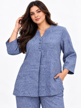 Clobug Women Plus Size Top and Pant 3/4 Sleeve Co-ord Set