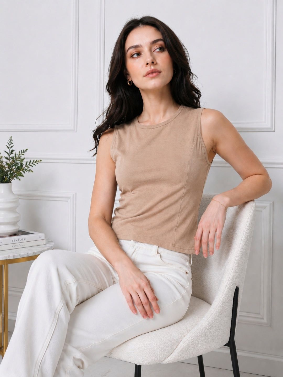 Clobug Women Sleeveless Cotton Top