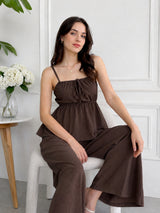 Clobug Women Cotton Top & Pant Coord Set