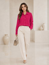 Clobug Textured Shirt With Full Sleeve & Point Collar
