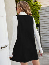 Clobug Women Solid Sleeveless Corduroy Dress