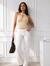 Women Halter Neck Net Top