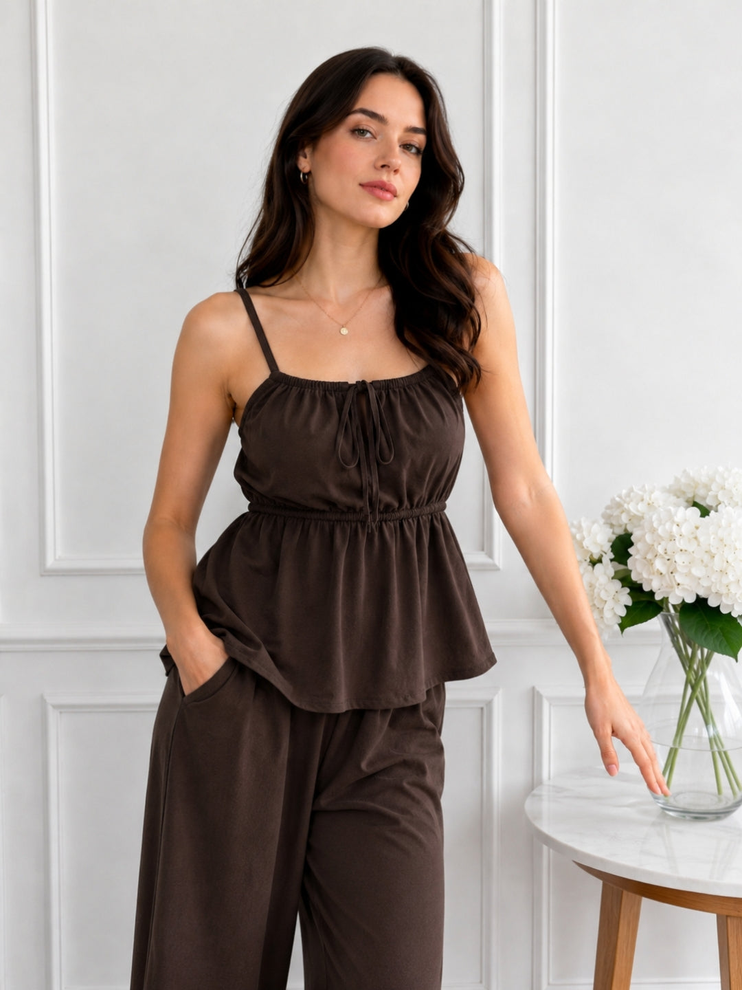 Clobug Women Cotton Top & Pant Coord Set