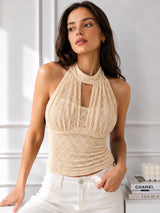 Women Halter Neck Net Top