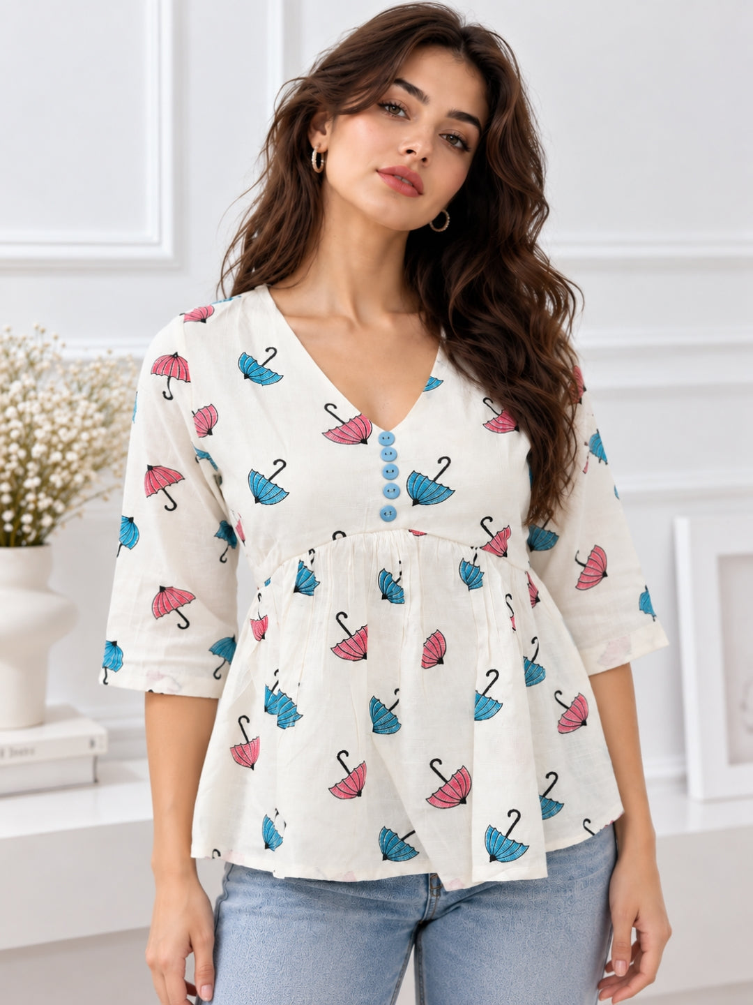 Clobug Women Floral Printed Top