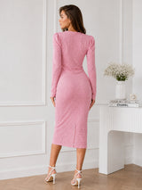 Clobug Women Bodycon Full Sleeve Dress