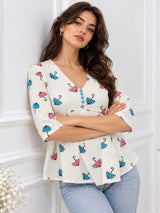 Clobug Women Floral Printed Top