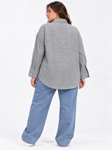 Clobug Women Full Sleeve Plus Size Linen Formal Shirt