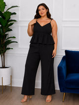 Women's Plus Size White Sweetheart Neck Top & Pant Co-Ord Set