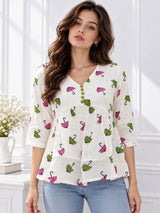 Clobug Women Floral Printed Top