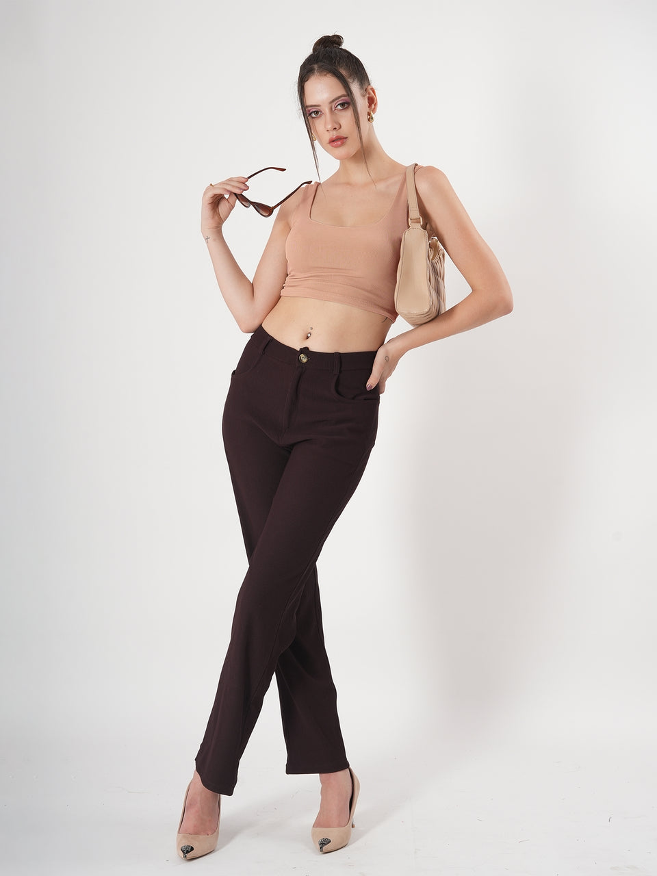 Solid Square Neck Sleeveless Body Fitted Crop Top