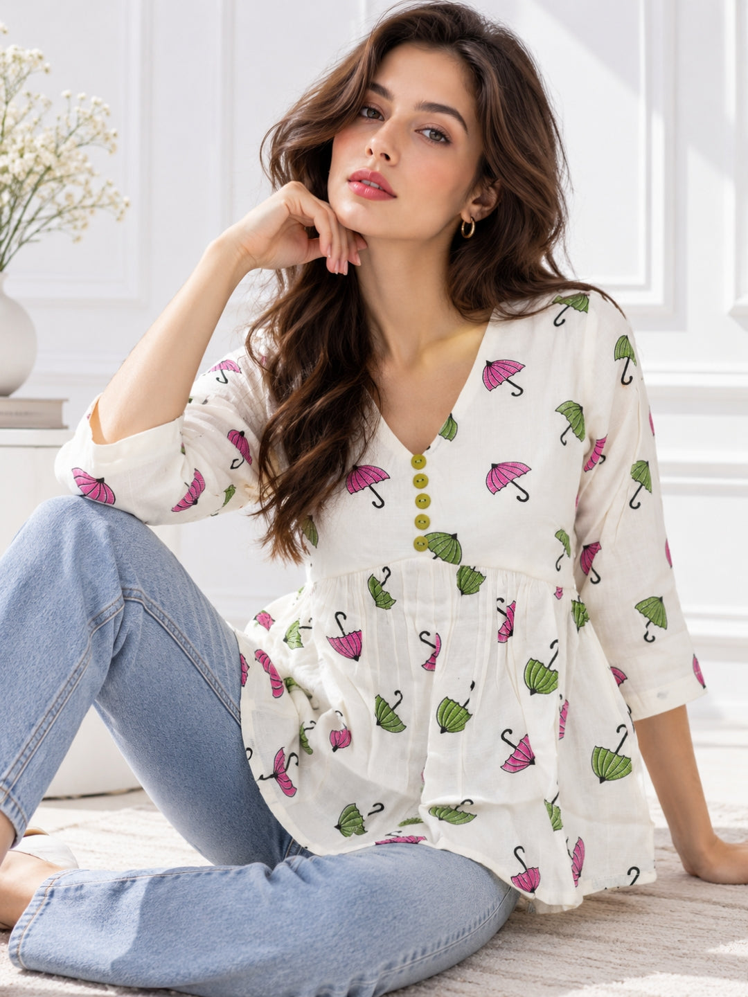 Clobug Women Floral Printed Top