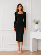 Clobug Women Bodycon Full Sleeve Dress