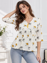 Clobug Women Floral Printed Top